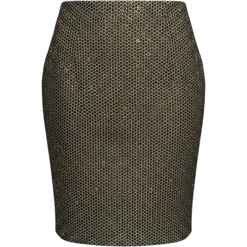Sunny Leigh Pencil Skirt Gold Metallic Accents Career Wear Size 8
